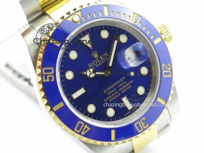 Good Copy Rolex Watches On 1:1 3724 SS Functional Bracelet 116613 Edition JF Blue YG Best SH Dial LB Submariner 0107
